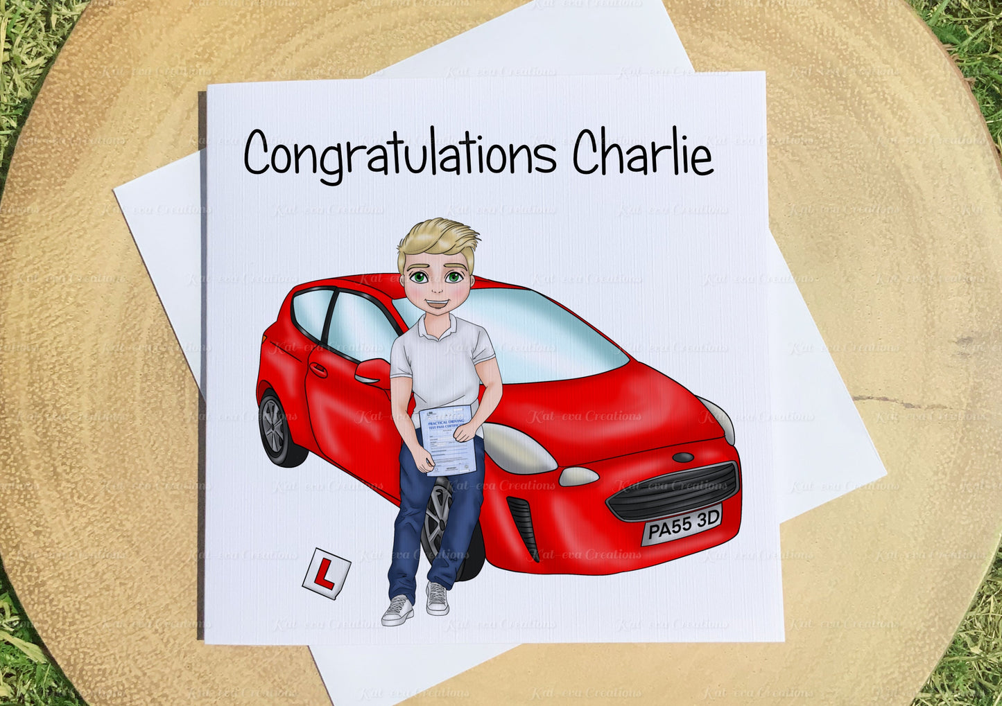 Driving test card. personalised congratulations on passing you driving test card. You have passed.