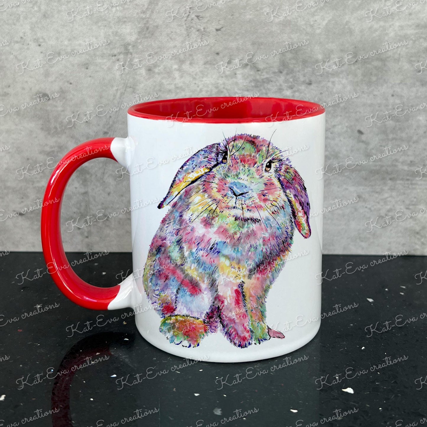 rabbit mug. bunny cup. can be personalised. ideal birthday, mother's day or father's day gift. Easter present