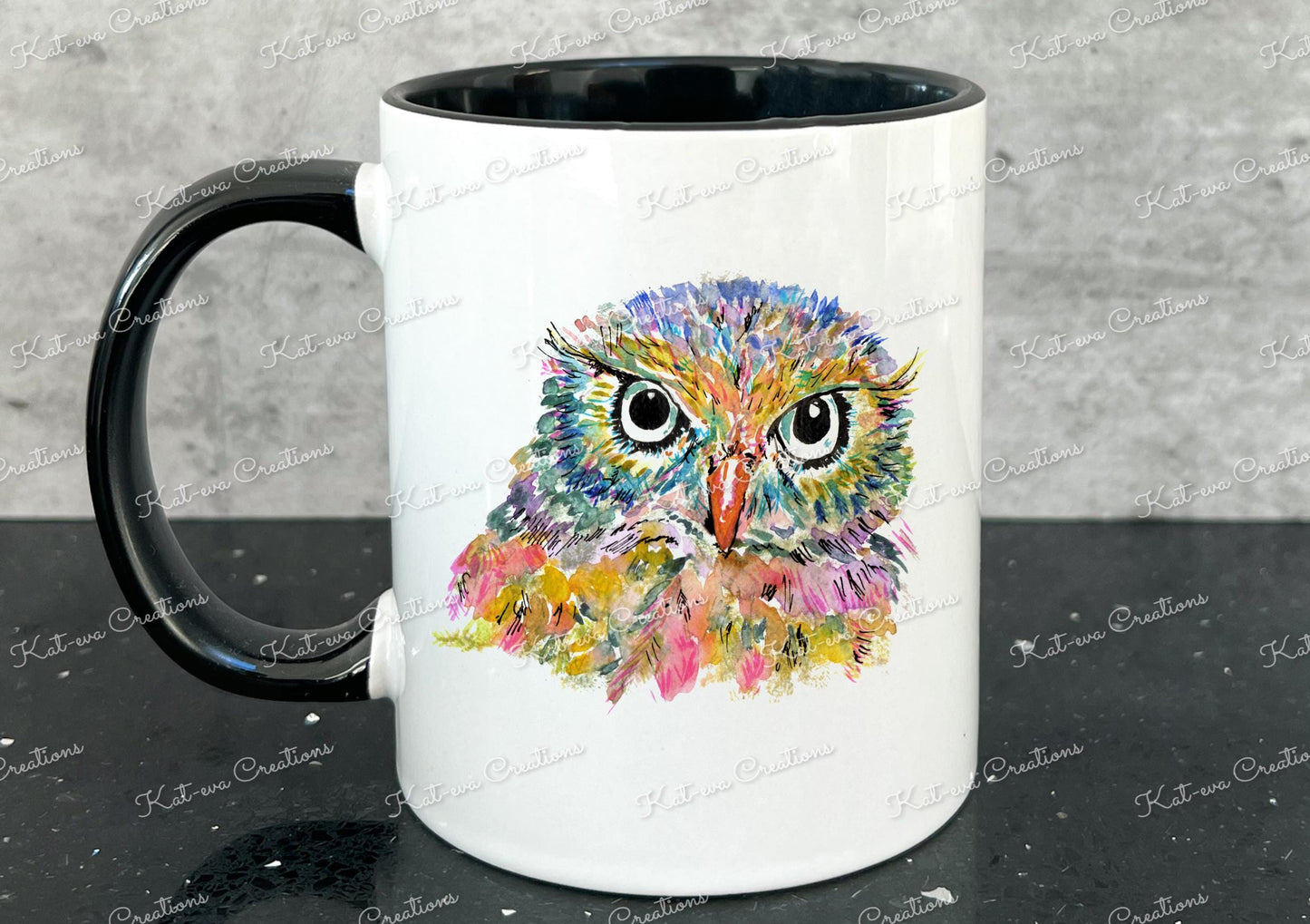 owl mug. personalised owl cup. Ideal for birthday or christmas gift. Secret santa present or stocking filler