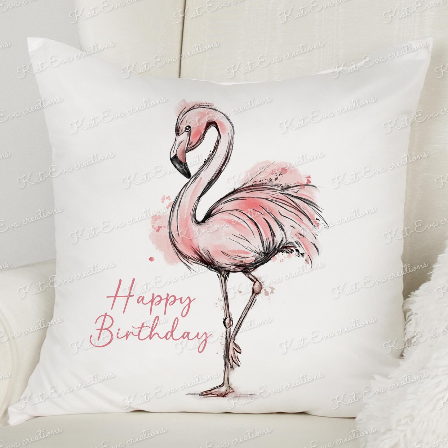Flamingo cushion. Stunning flamingo pillow. Personalised cushion. Mothers day gift. Birthday present. Wedding, engagement, anniversary