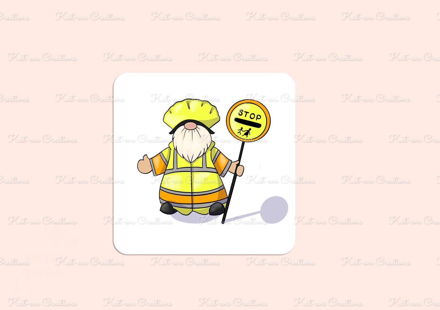 Personalised lollipop man woman gonk gnome mug. . lollypop crossing patrol. Ideal christmas present or birthday gift