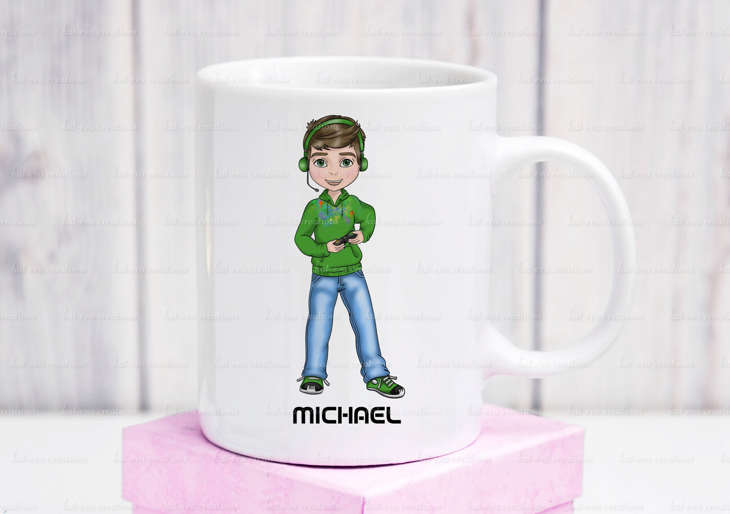 gamer mug. personalised gamer boy mug, gaming mug ideal birthday, christmas or secret santa gift. christmas eve box stocking filler