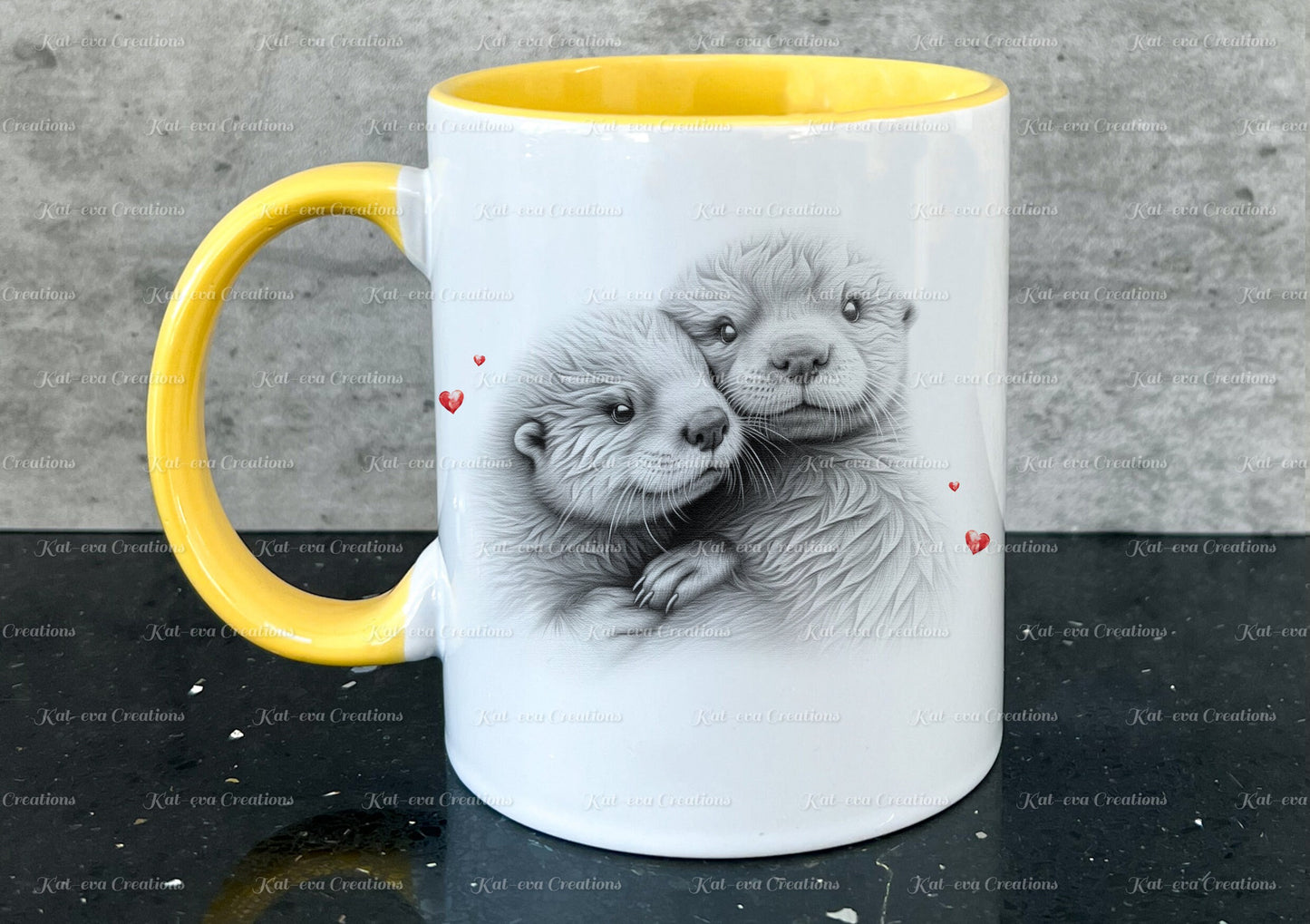 Otter mug. Personalised otter couple cup. Ideal gift for Christmas. Birthday, secret santa or stocking filler. wildlife collection