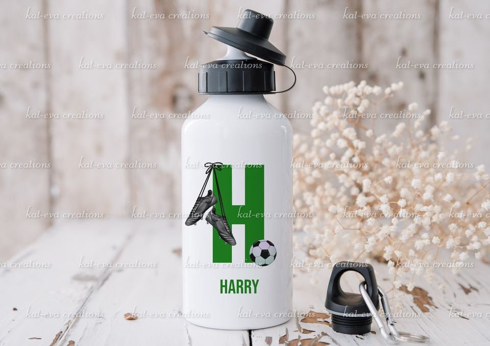 football bottle. Personalised football bottle. ideal christmas or birthday gift or for back to school. School bottle. Sports bottle