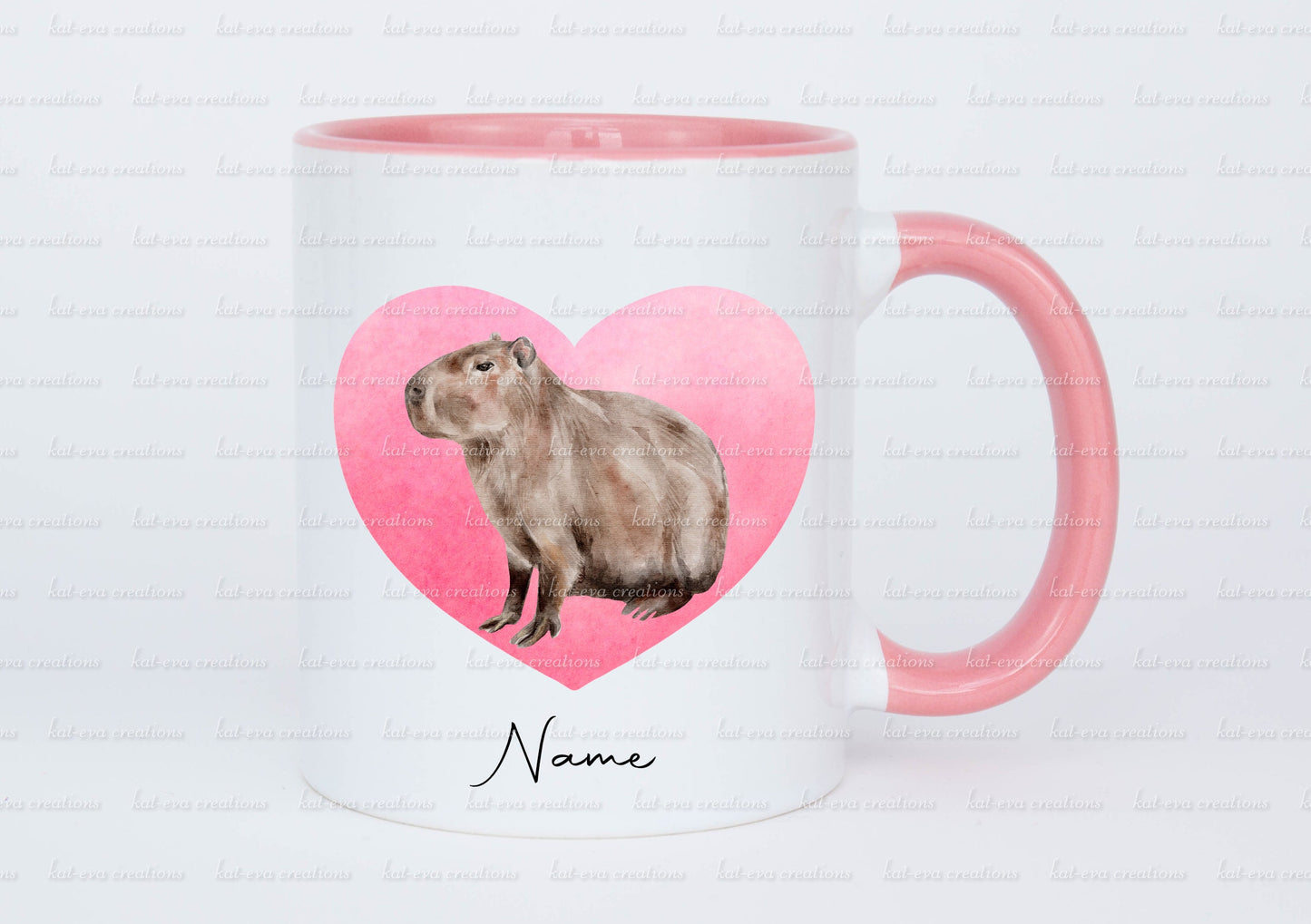personalised watercolour capybara mug