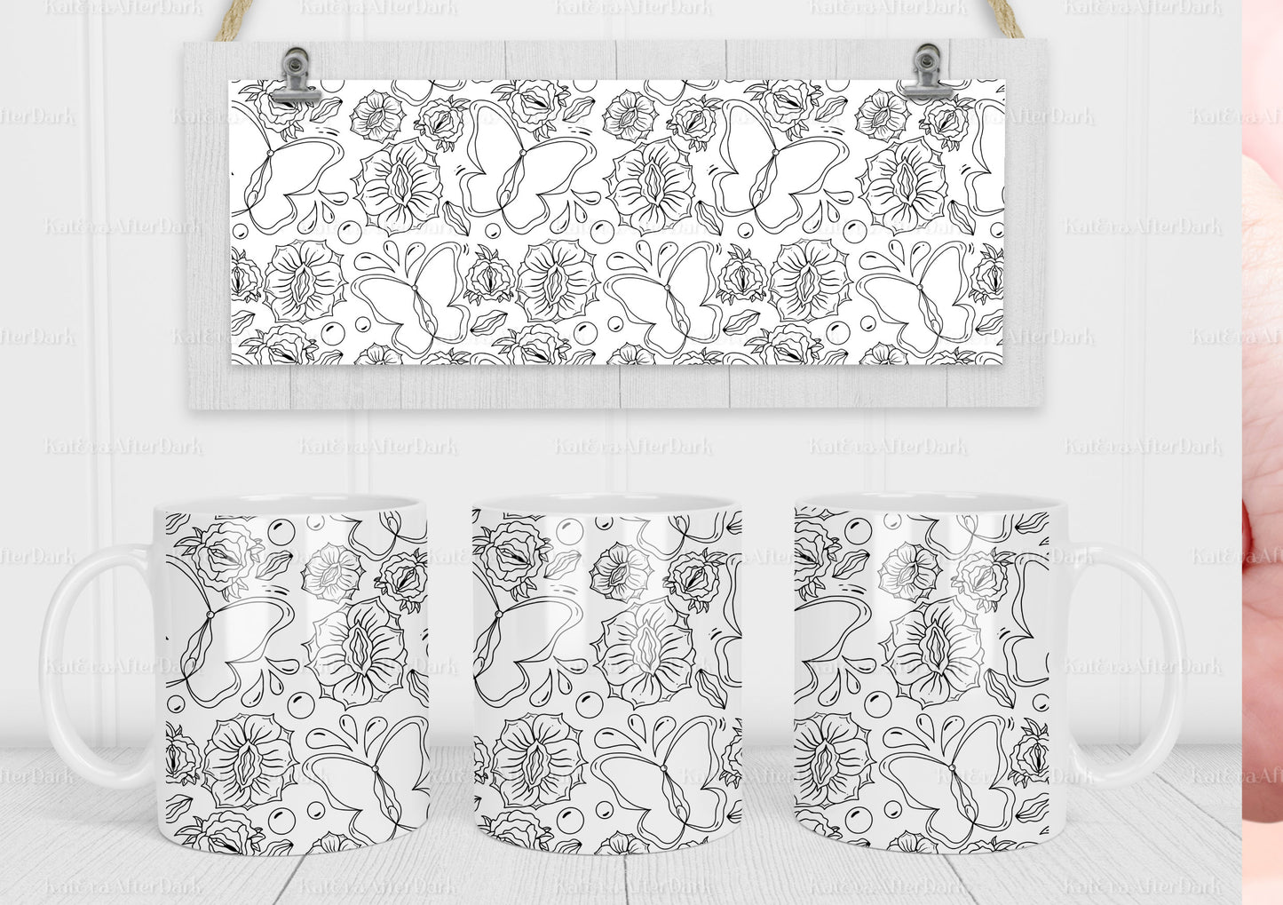 fanny, pussy Mug. floral vagina cup. Ideal for Christmas or Birthday gift or secret santa or stocking filler