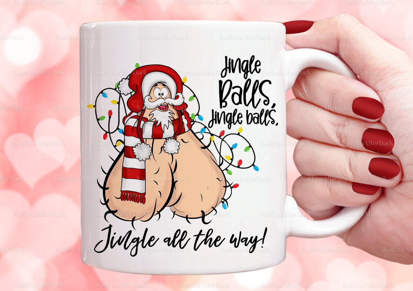 Jingle balls cup. Christmas Jingle balls mug. can be personalised Ideal for Christmas or Birthday gift or secret santa or stocking filler