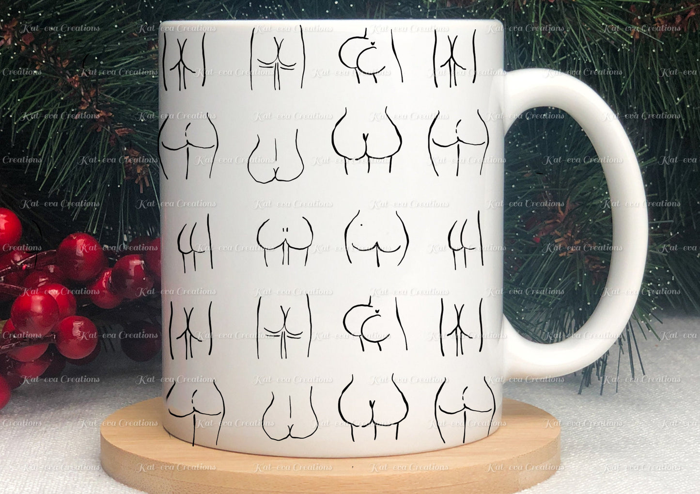 bum Mug. bottom, booty, a*se cup. Ideal for Christmas or Birthday gift or secret santa or stocking filler