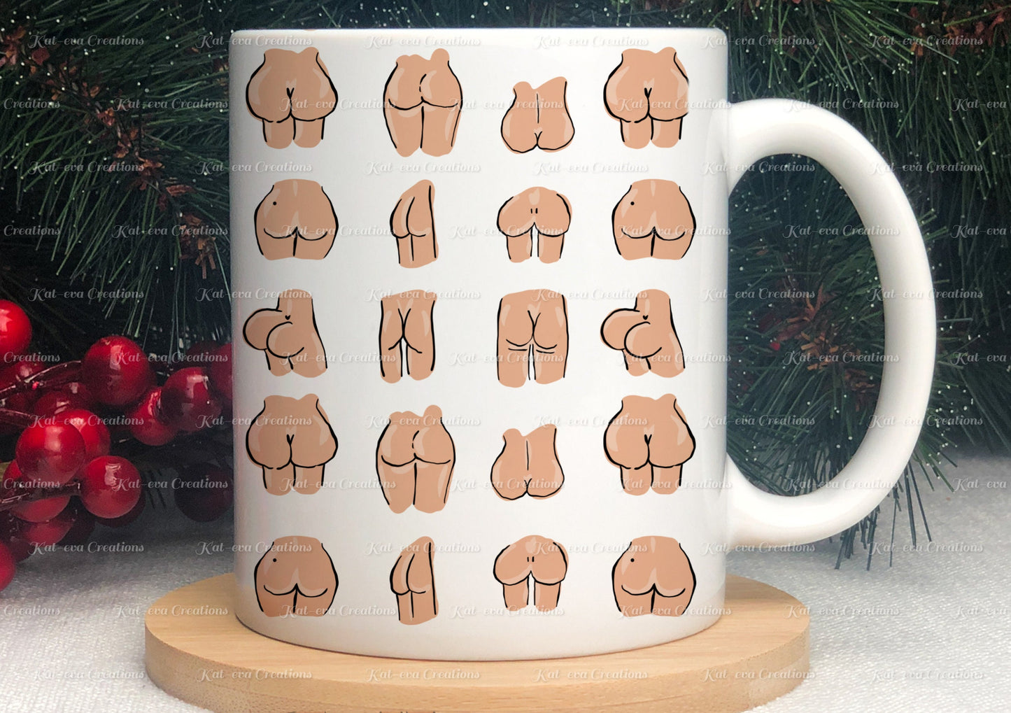 bum Mug. bottom, booty, a*se cup. Ideal for Christmas or Birthday gift or secret santa or stocking filler