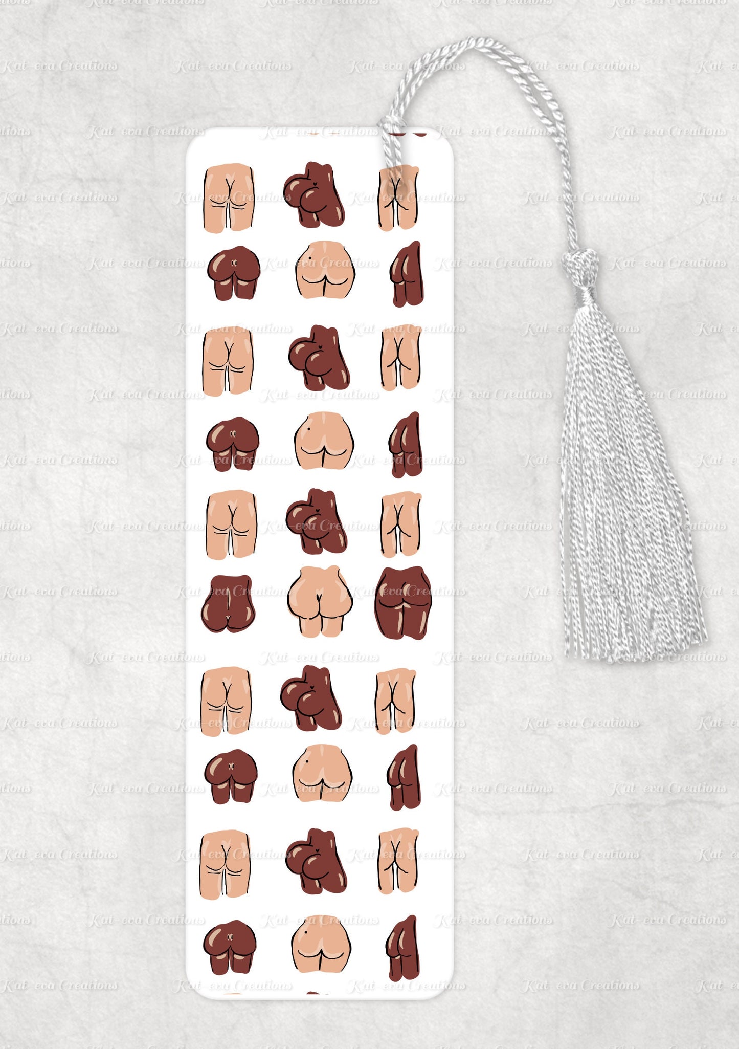 bum bookmark. aluminium butt, booty, a*se bookmark. ideal secret santa, stocking filler or silly present