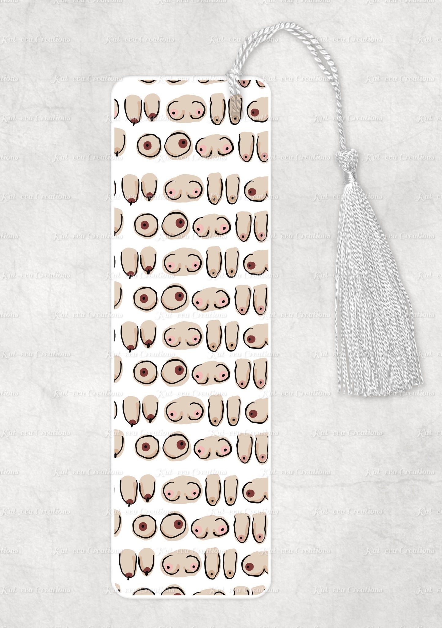 boob bookmark. aluminium breast, boobie, tits bookmark. ideal secret santa, stocking filler or silly present