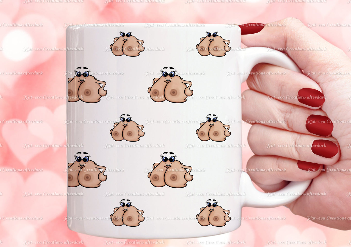 boob Mug. boobs, tits, breasts cup. Ideal Birthday gift or secret santa or stocking filler. christmas gift. novelty funny present.