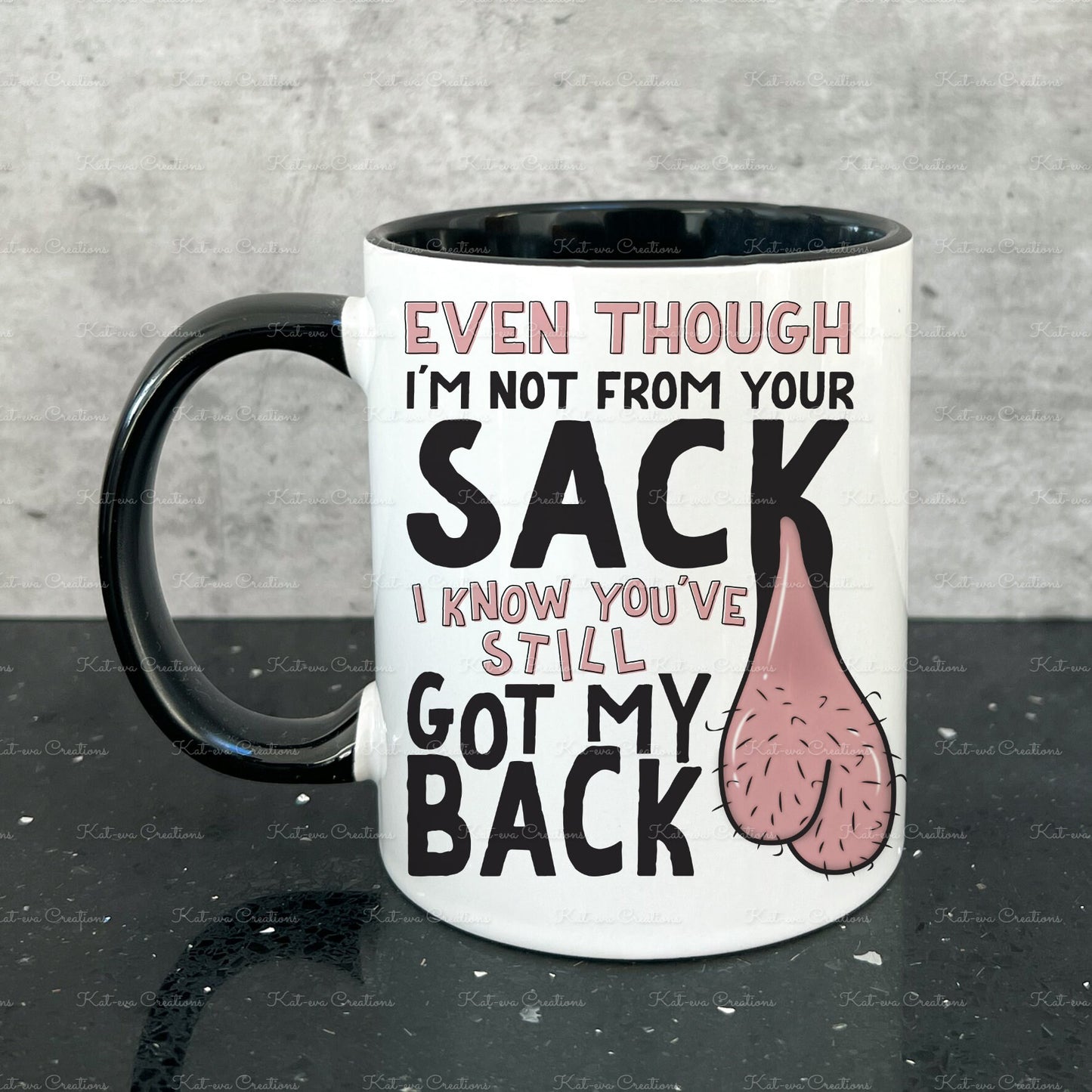 Step dad Father's day mug. Even if i'm not from your sack Mug or mug and coaster set. Funny fathers day cup