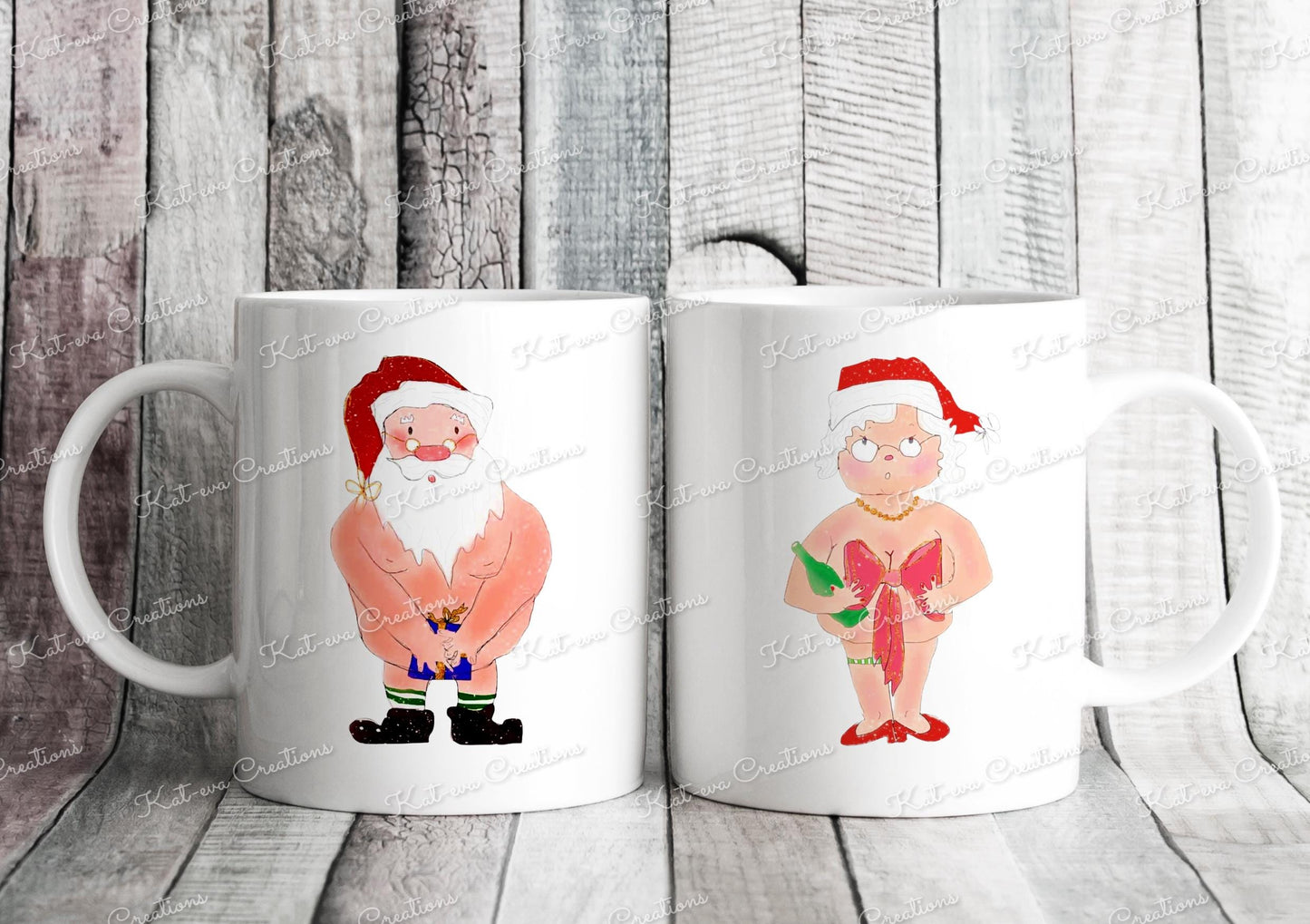 Rude Santa Mug. Santa or mrs claus personalised cup. Ideal stocking filler, christmas gift or secret santa present. funny xmas present