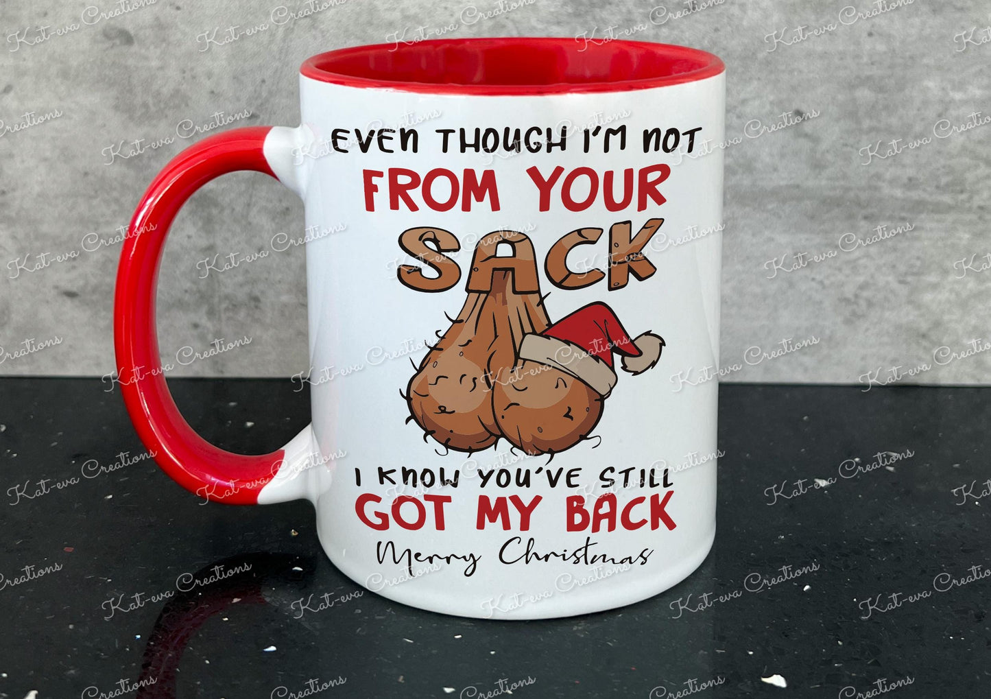 Rude not from your sack. step dad / stepfather personalised cup. christmas gift or secret santa present. stocking filler. have my back