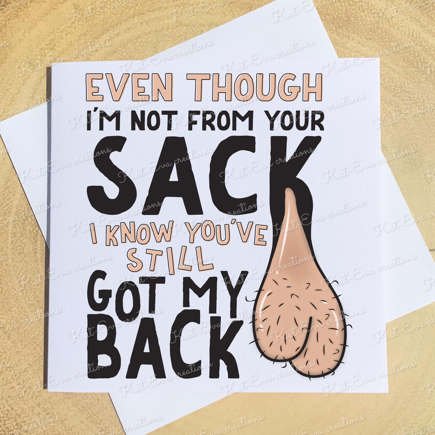 Step dad Father's day, birthday card. Even if i'm not from your sack greetings card set. Funny card.