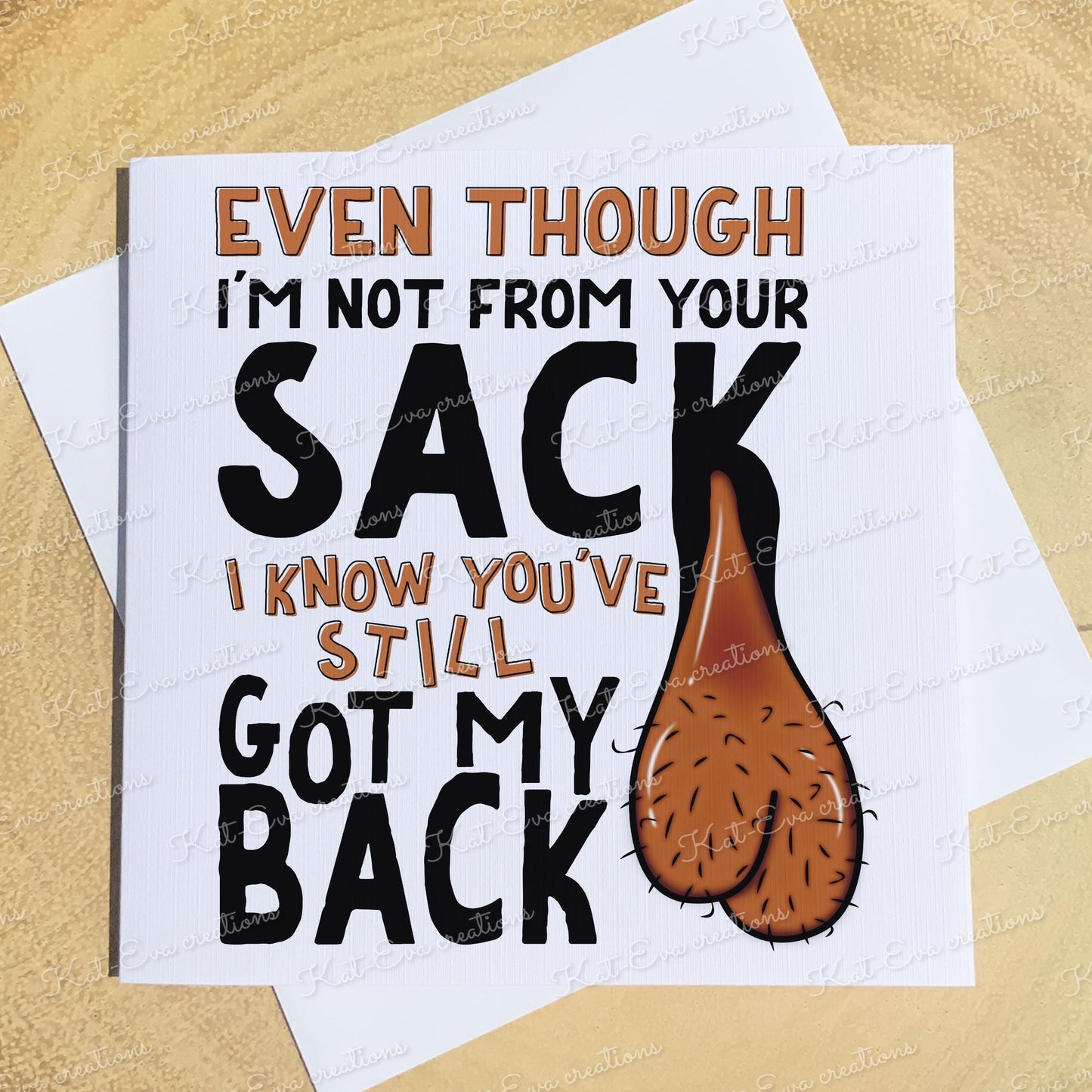 Step dad Father's day, birthday card. Even if i'm not from your sack greetings card set. Funny card.