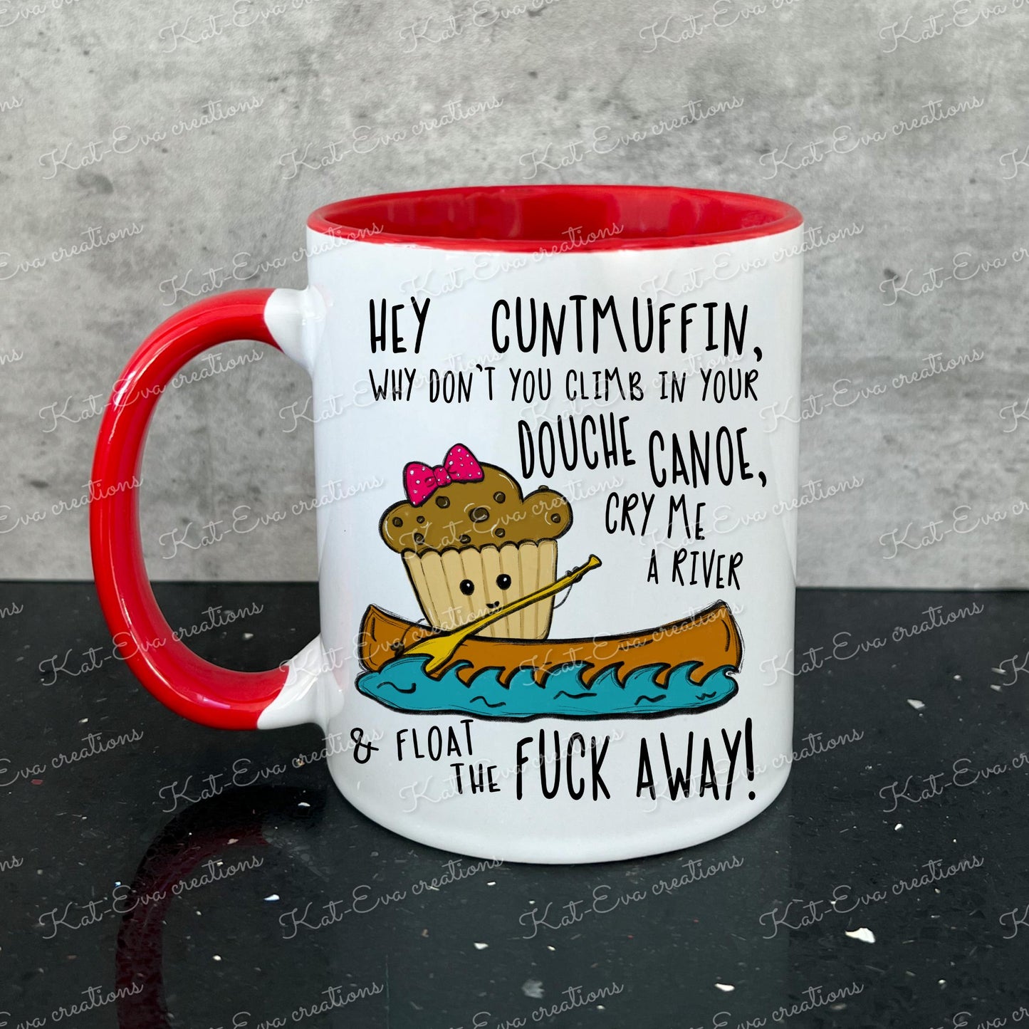rude mug. Cuntmuffin, douche canoe, cry me a river cup. ideal birthday gift. Christmas or secret santa present