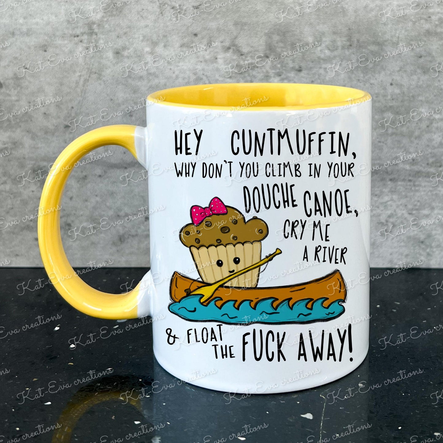 rude mug. Cuntmuffin, douche canoe, cry me a river cup. ideal birthday gift. Christmas or secret santa present