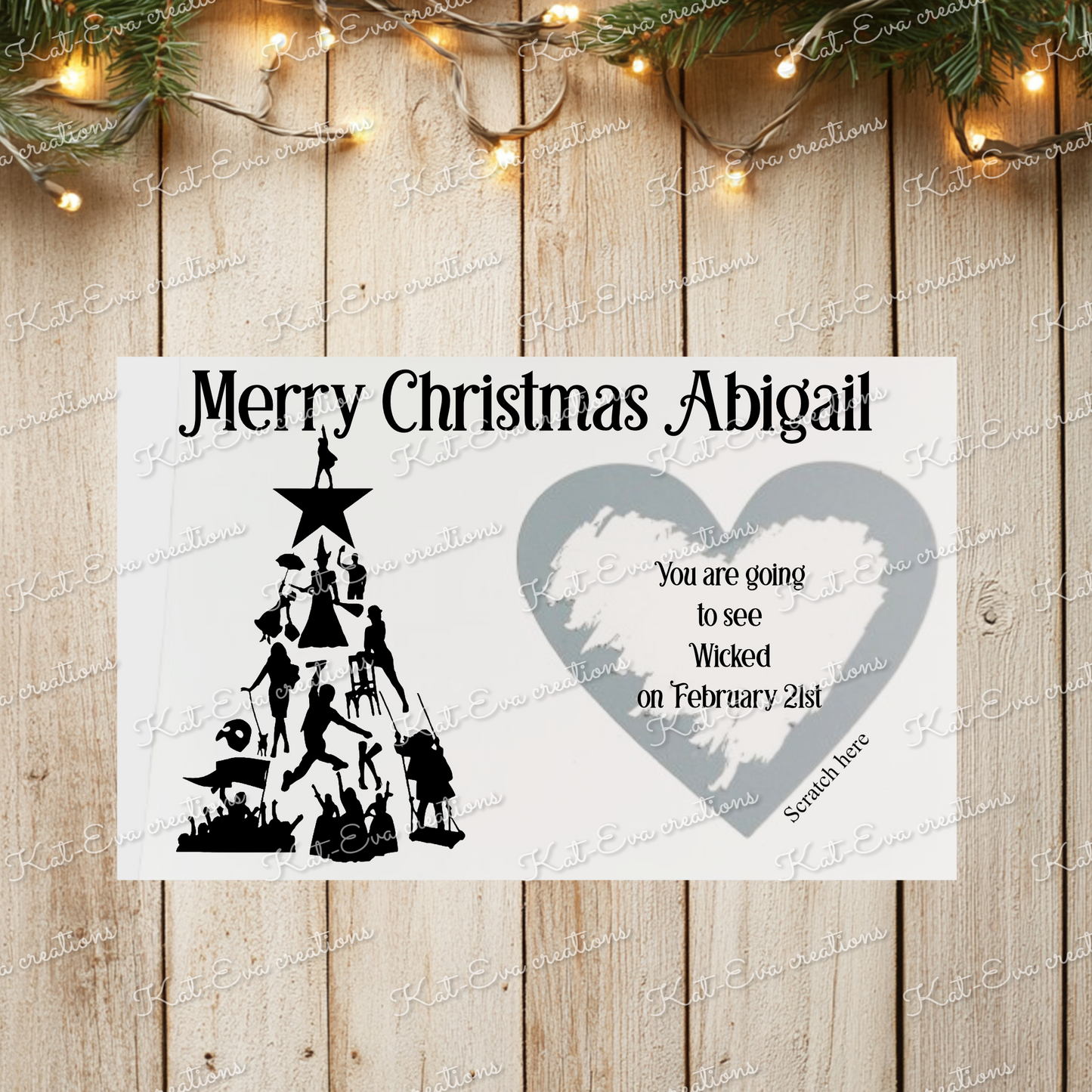 Musical tree scratch card