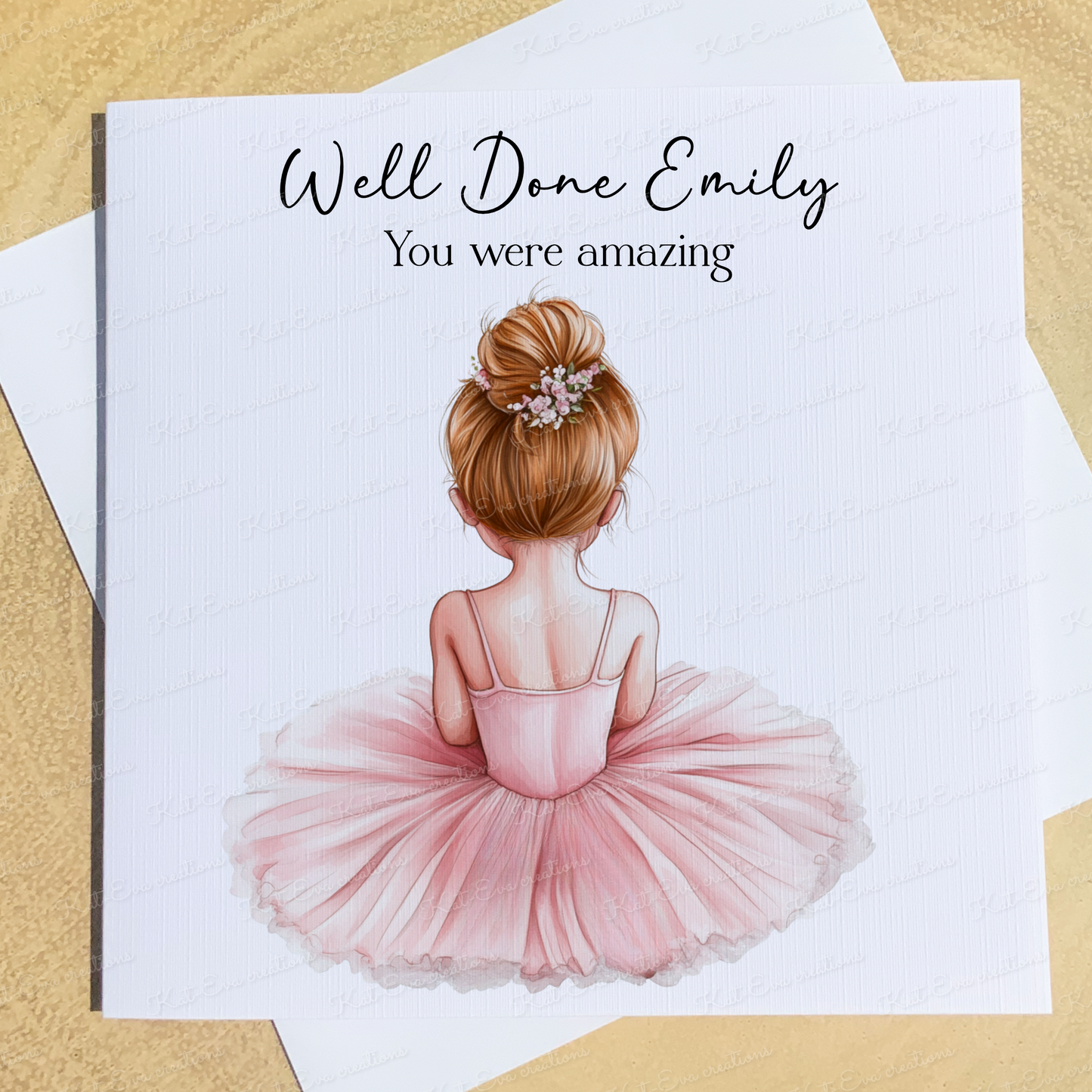 Ballet card. Personalised ballerina card