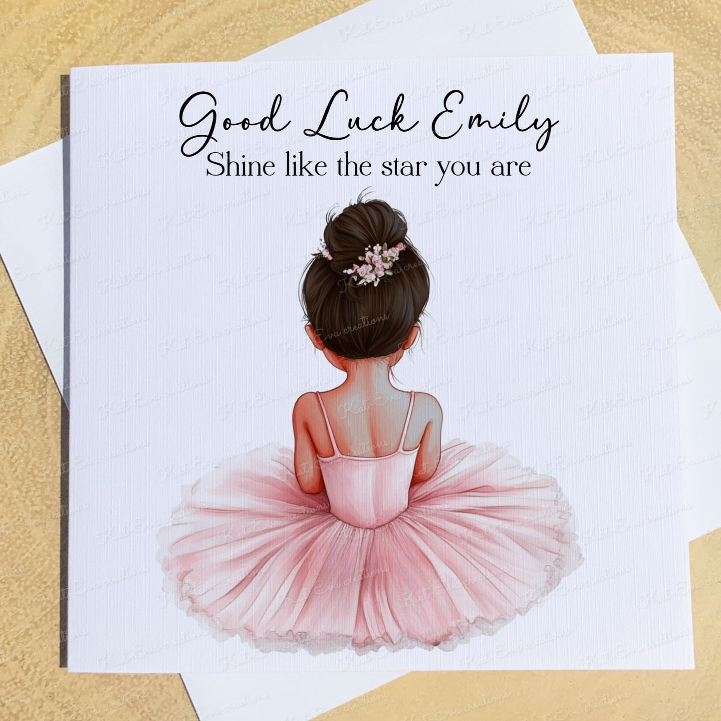 Ballet card. Personalised ballerina card