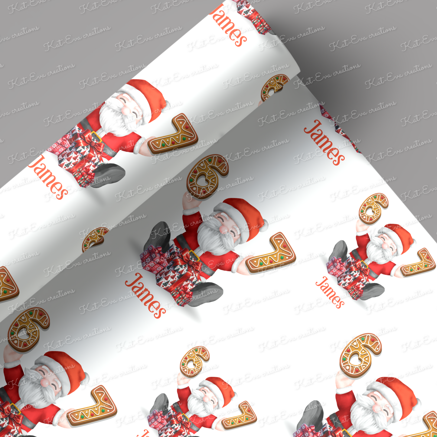 67 6 7 santa Christmas wrapping paper