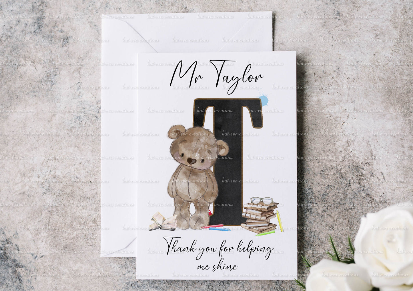 Teacher card. personalised teaching assistant card