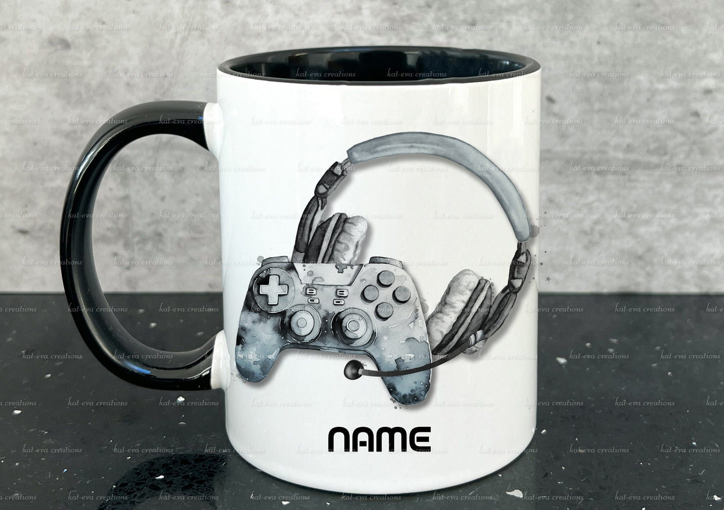 Gamer mug, personalised gaming cup. teenager, birthday mug. Fathers Day gift. choice of controllers and colours
