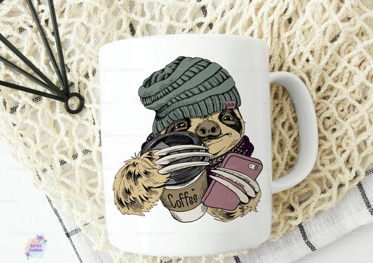 sloth coffee mug. can be personalised. ideal for valentines day