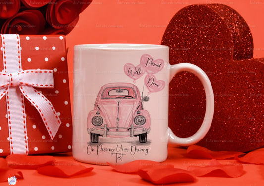 congratulations on passing you driving test mug, can be personalised