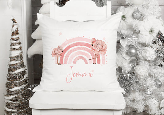 Stunning personalised Flamingo cushion