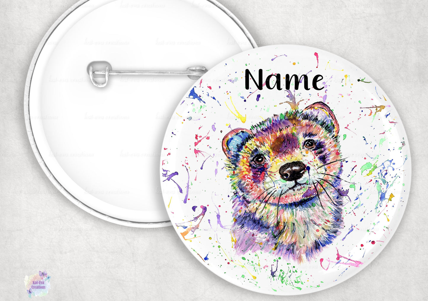 ferret card, personalised ferret card and badge