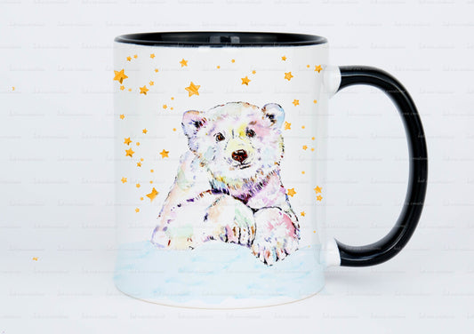 personalised polar bear mug or mug and coaster set