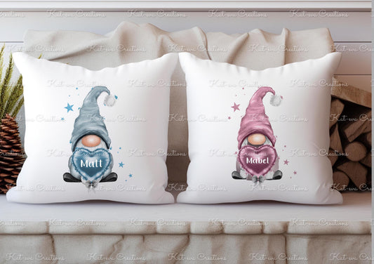 personalised gonk cushion. personalised gnome pillow. Ideal christmas present, secret santa gift. birthday, wedding engagement gifts