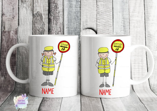 lollipop lady / lollipop man crossing patrol mug or mug and coaster can be personalised