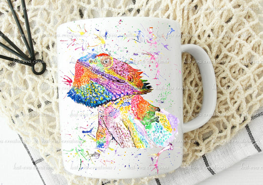 watercolour bearded dragon mug. Can be personalised