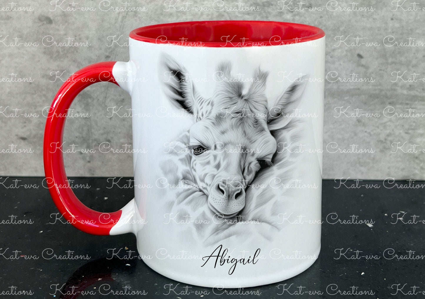 sleeping giraffe mug. Personalised giraffe cup. Ideal gift for Christmas. Birthday, secret santa or stocking filler
