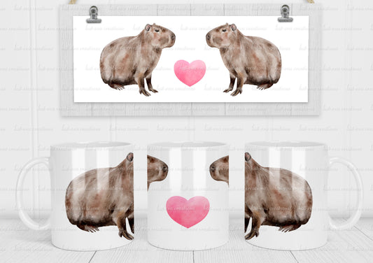 personalised watercolour capybara mug