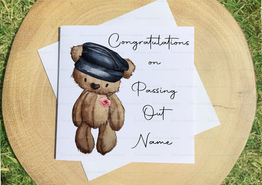 Passing out card, Personalised Army card. Congratulations British Army passing out parade card
