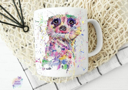 Beautiful watercolour meerkat mug. can be personalised.