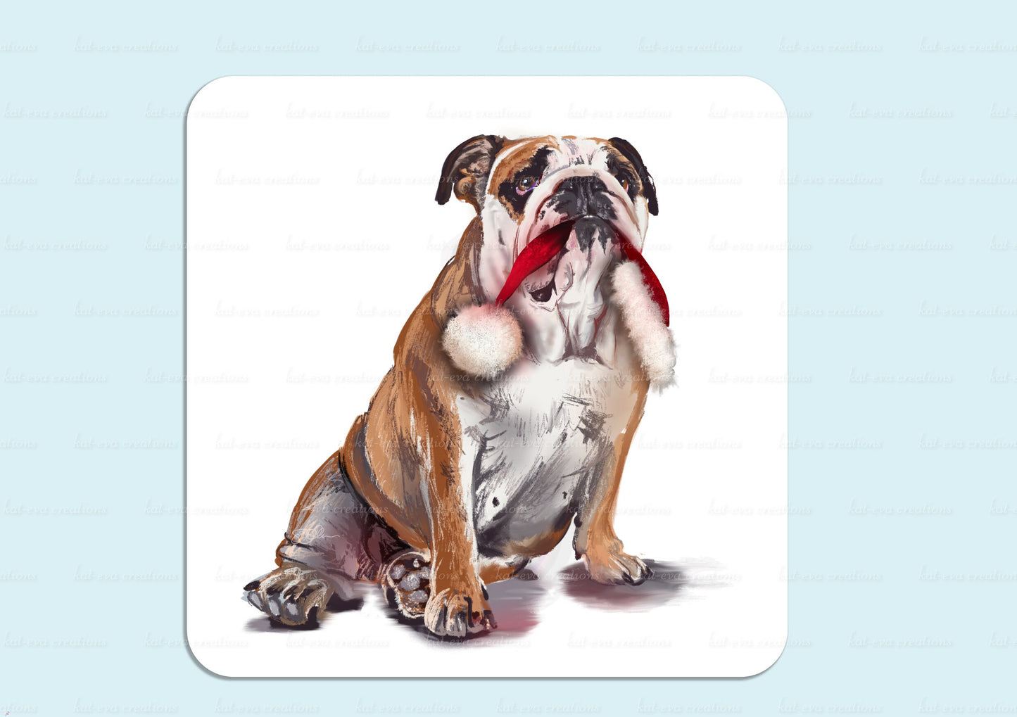Christmas Bulldog personalised mug. English bulldog, British bulldog