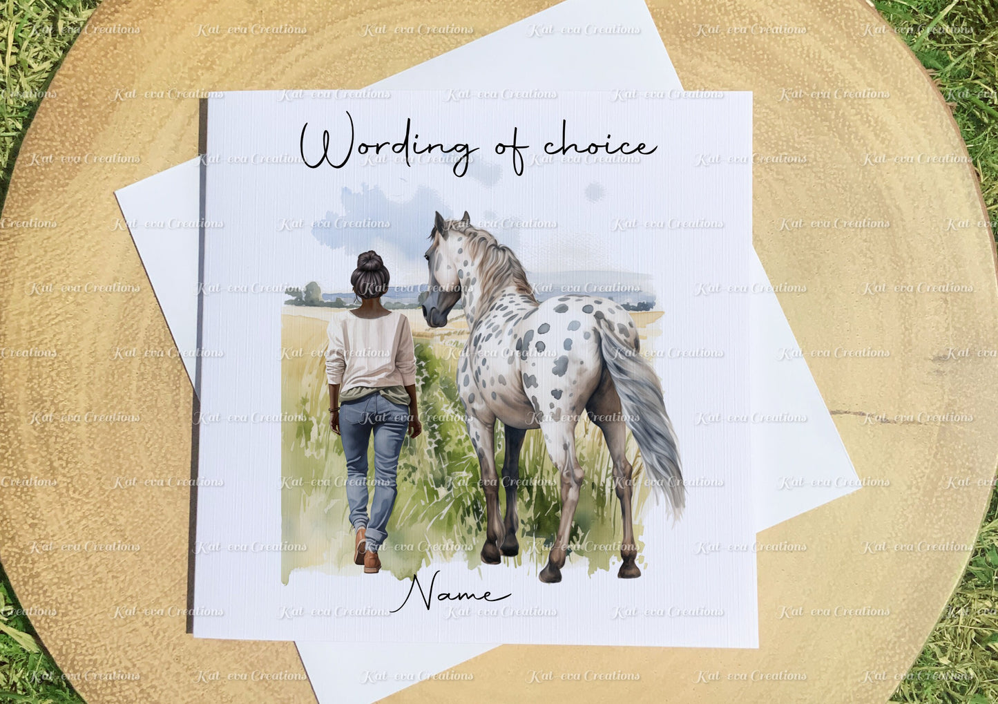 Horse card.  personalised horse card. Lots of different girls and horses available