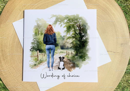 Dog card.  personalised dog card. Lots of different people and dogs available