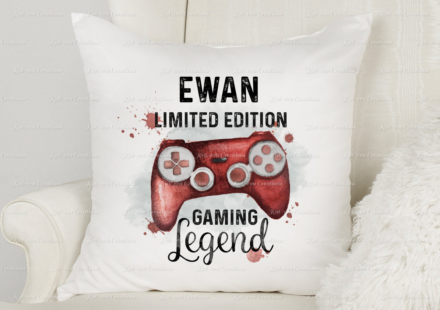 personalised gaming, Gamer cushion. Choice of controller colour. ideal Christmas, birthday or secret santa gift
