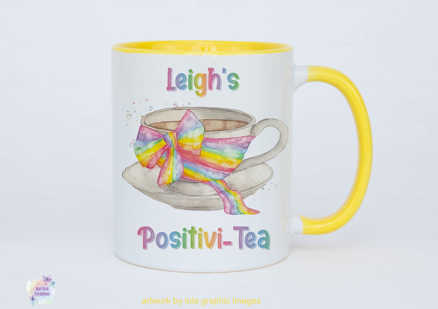 Positivi-tea positivity mug, can be personalised