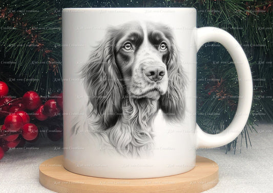 spaniel mug. Gorgeous springer spaniel Cup. Ideal for birthday, valentines gift, mothers fathers day gift. Easter or Christmas present