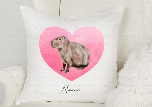 personalised watercolour capybara cushion