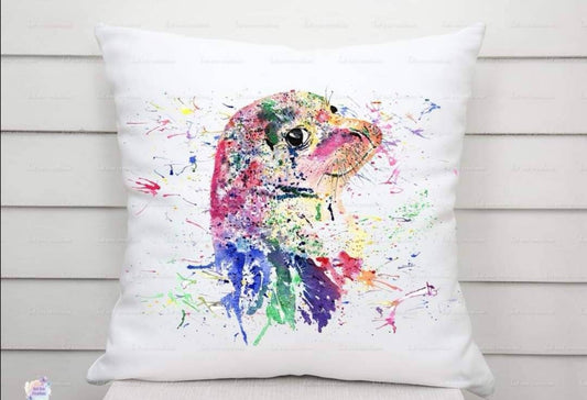 personalised seal cushion. Stunning watercolour seal design