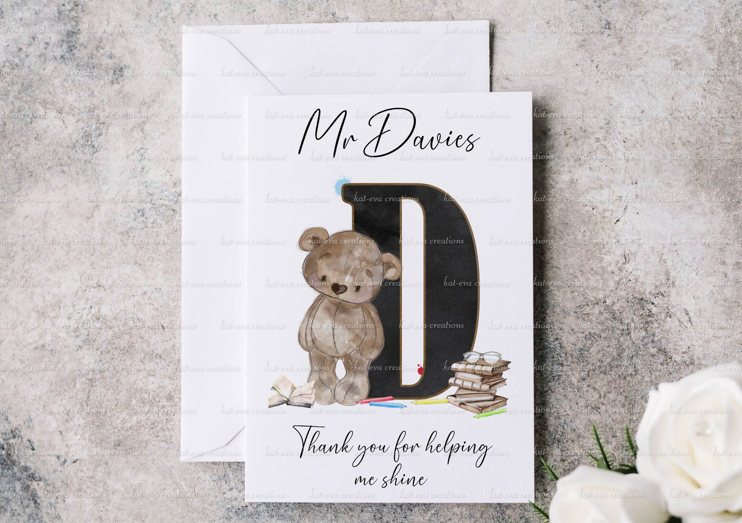 Teacher card. personalised teaching assistant card
